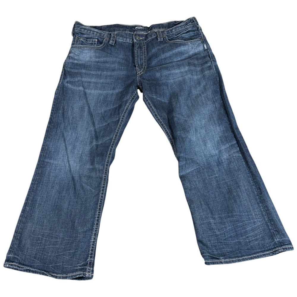 Silver Co. Zac Straight Jeans Mens 40x32 (41x28) Blue Denim Relaxed Fit Casual